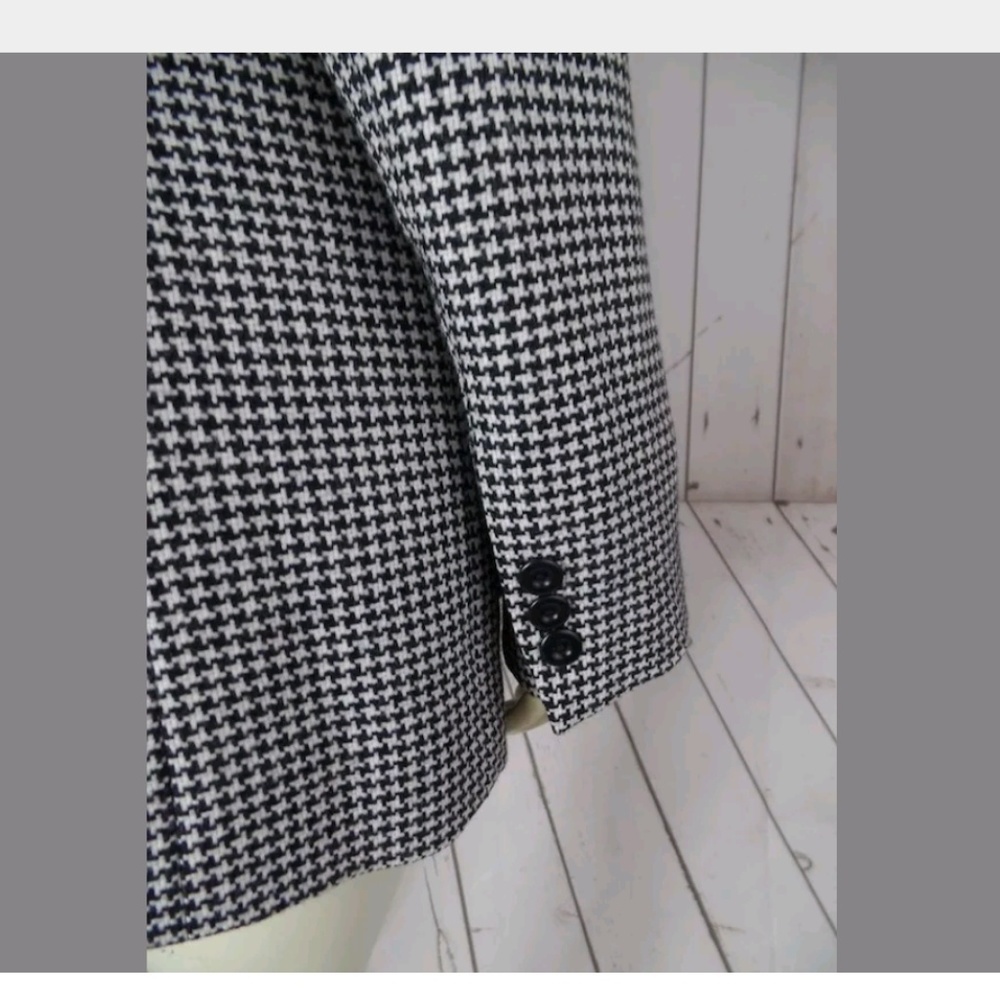 Talbots Blazer 8 Houndstooth Wool Lined From Italy - image 2
